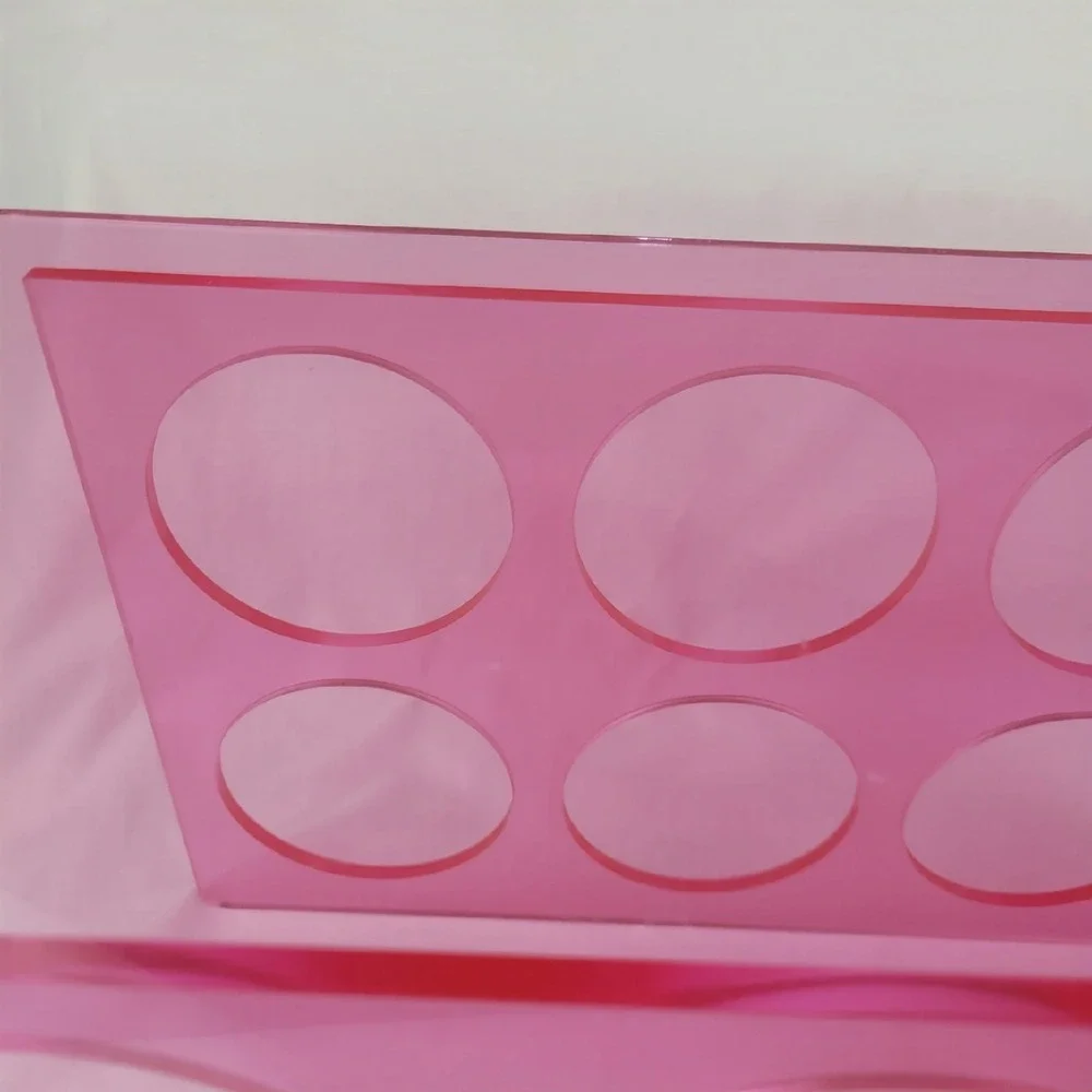 Prodyne Illusions Pink Acrylic 6 Bottle Wine Rack Modern Countertop Storage